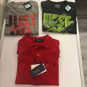 Ralph Lauren Polo and 2 Nike Shirts